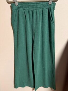 NWT Zenana Cotton Slub Wide Leg Pants with Pockets | Dark Green | S, M